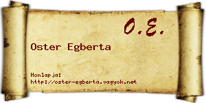 Oster Egberta névjegykártya